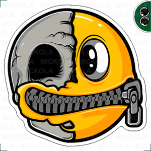 Half Smile Skull Closed Mouth      